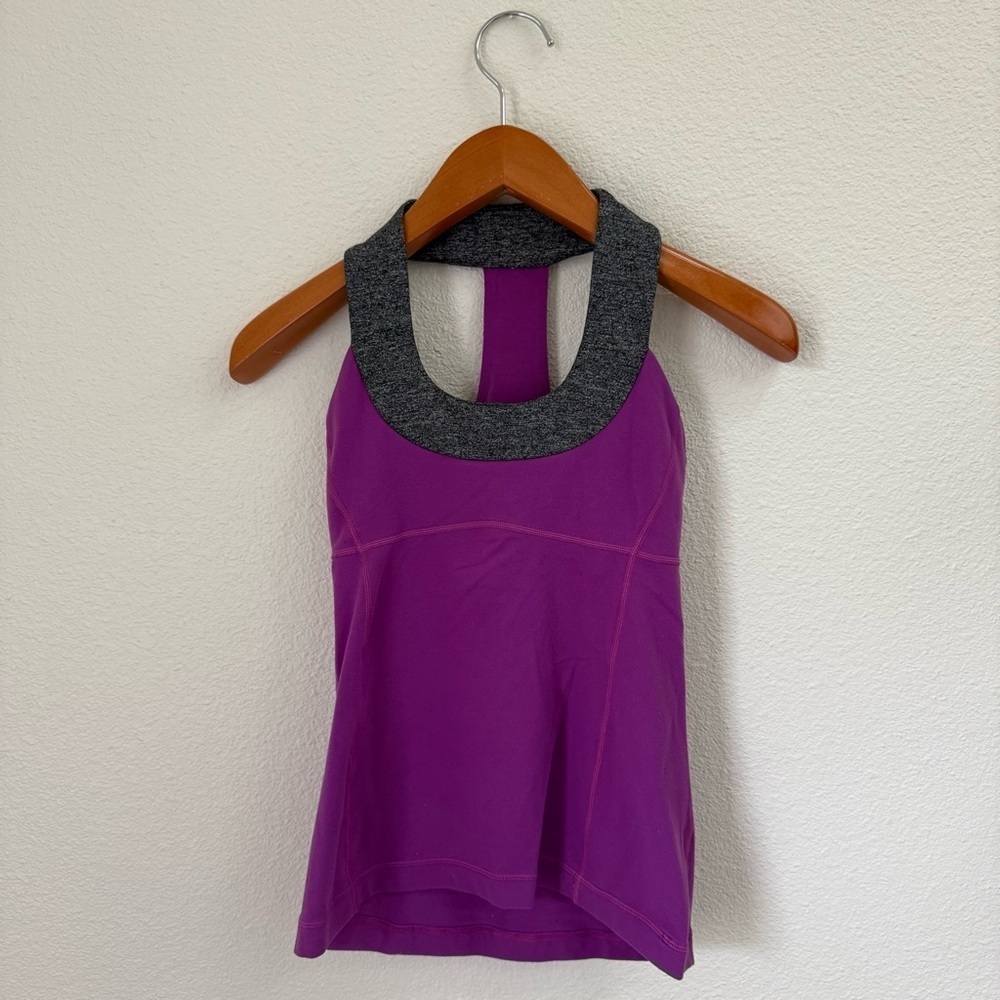 Lululemon Athletica Purple and Gray Athletic Sport Tank Top Women’s Size 4 - Picture 7 of 7